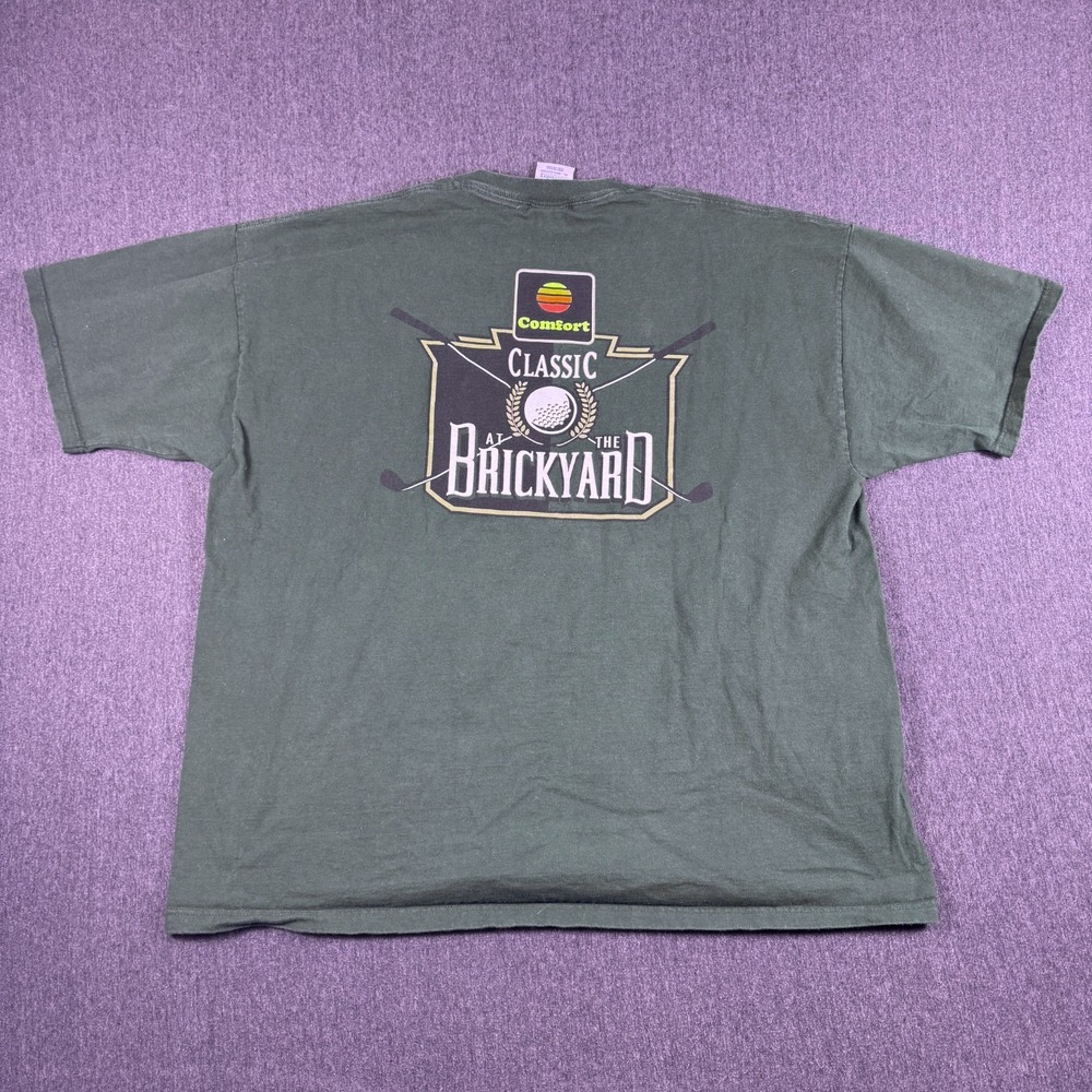 Midwest Embroidery Mens‎ Green Comfort Classic Brickyard Golf Club T-Shirt XL